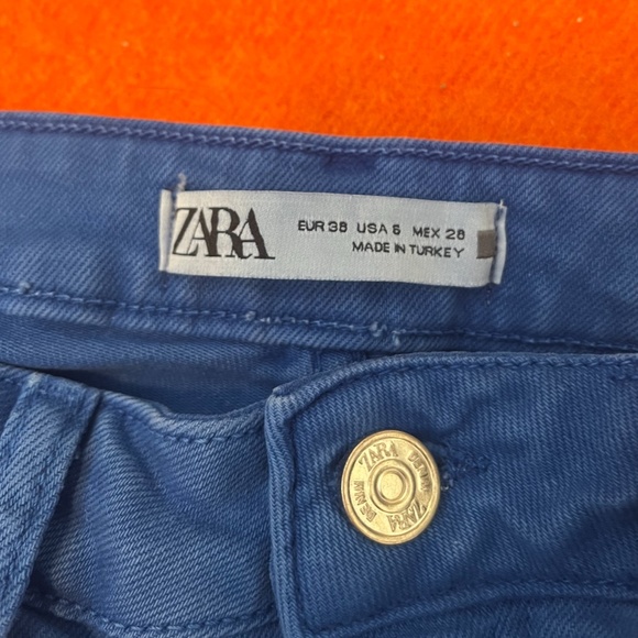 Zara cobalt blue Z1975 high rise slim flare jeans NWT - Picture 8 of 14